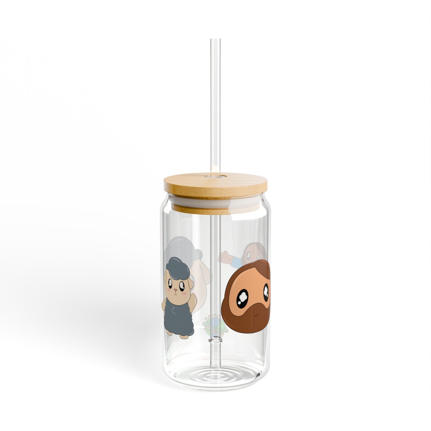Jesus & Mr. Sheep Sipper Glass (16oz)