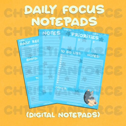 3 Daily Focus Notepads (Digital Notepads)